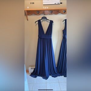 Lulu's Deep Blue Backless Dress